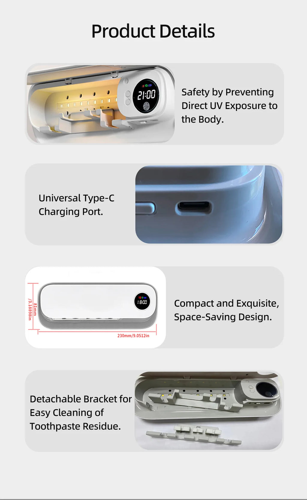 UV Toothbrush Sanitizer & Holder