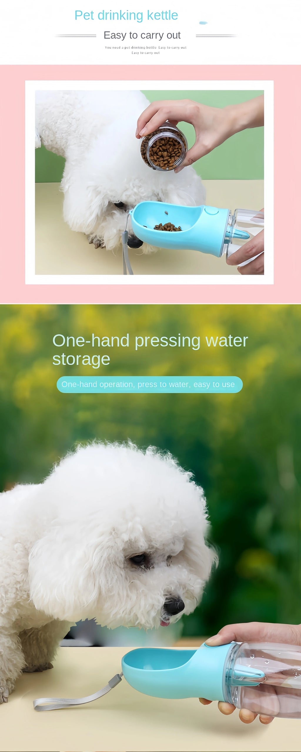 Portable Pet Water Bottle & Food Container