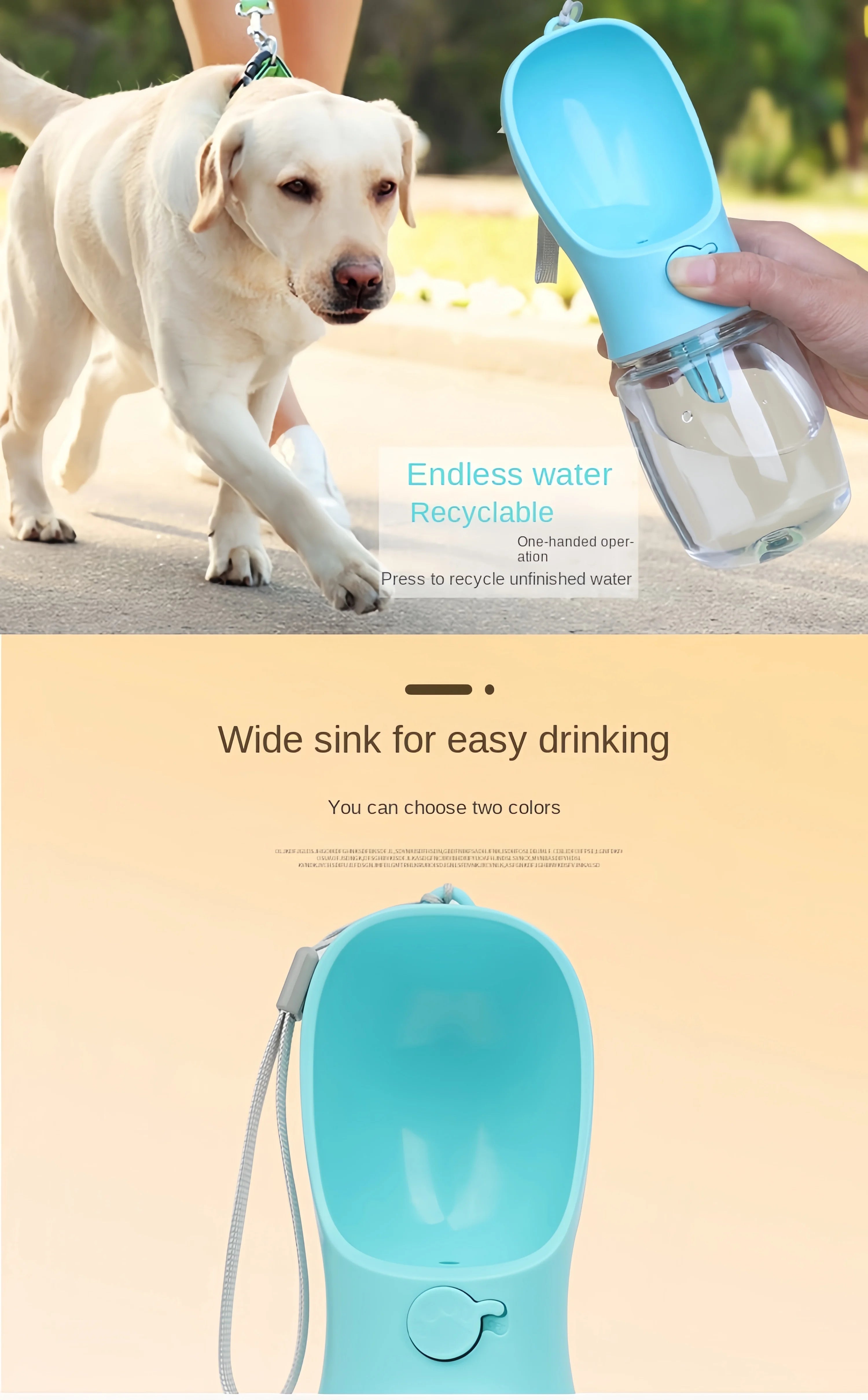 Portable Pet Water Bottle & Food Container
