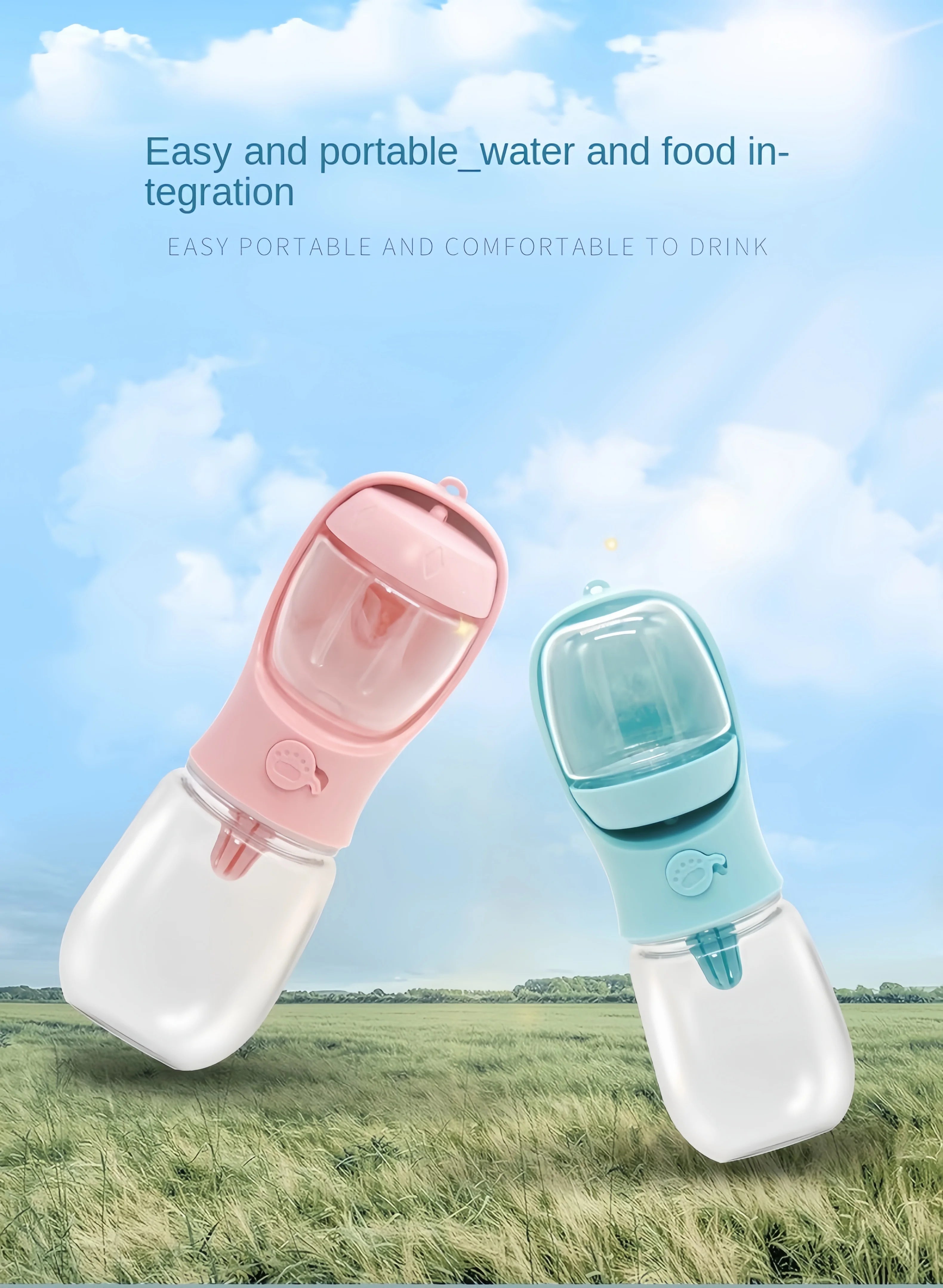 Portable Pet Water Bottle & Food Container
