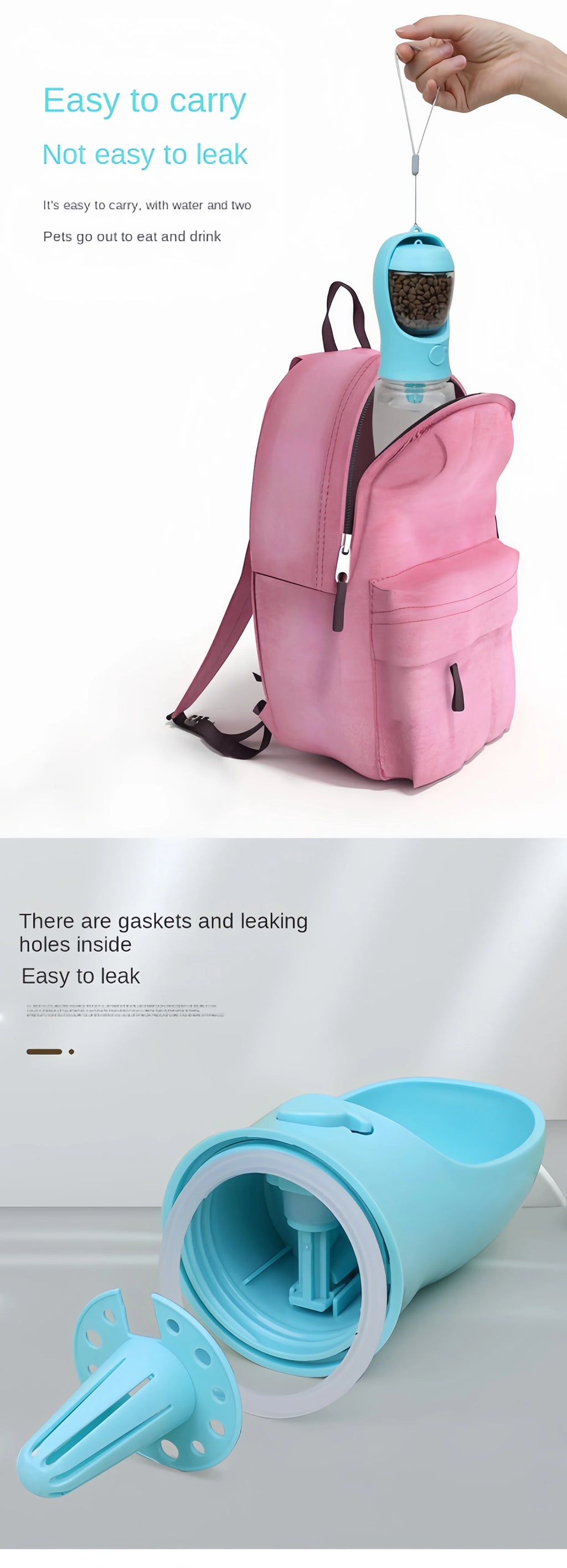 Portable Pet Water Bottle & Food Container