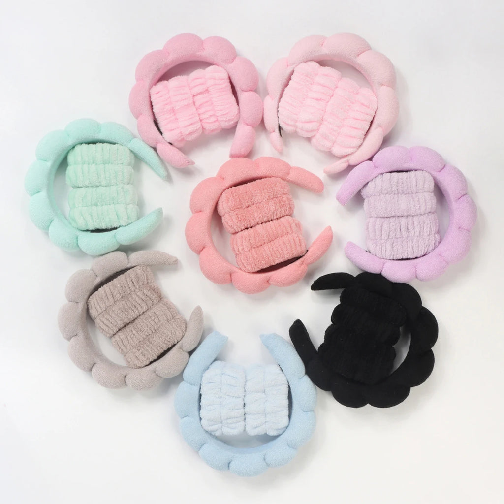 Spa Bubble Headband & Wristbands Set