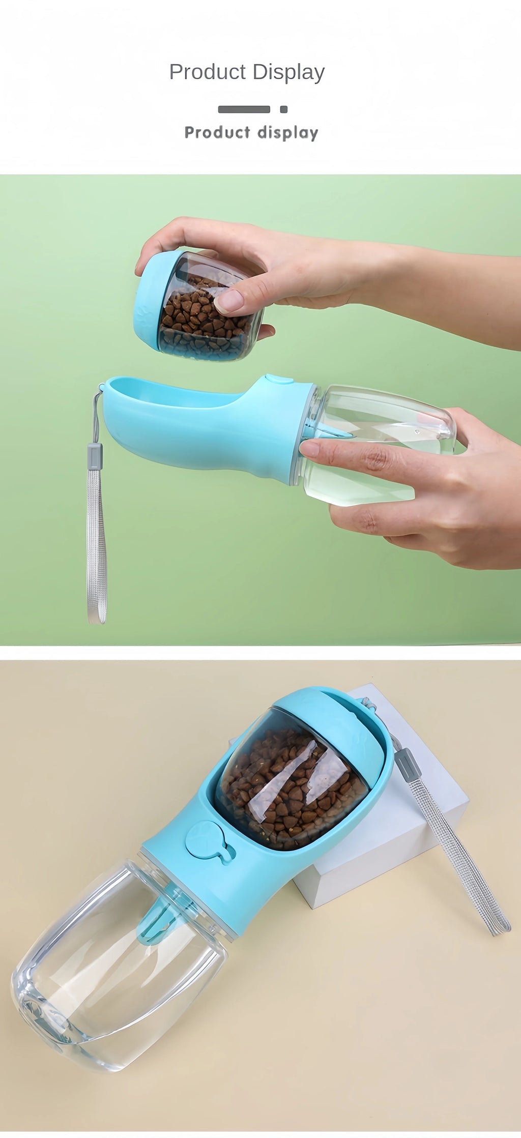Portable Pet Water Bottle & Food Container