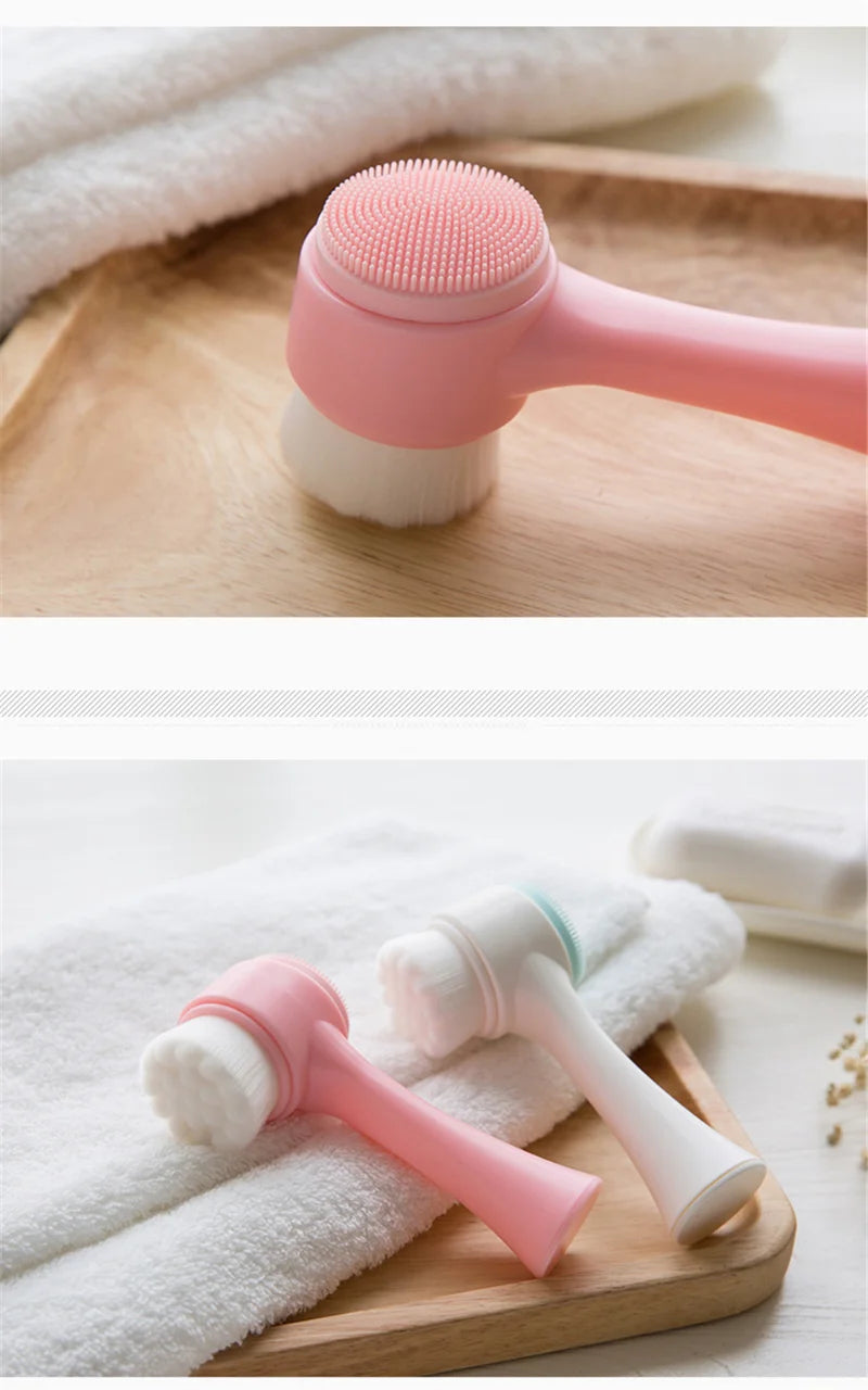 Double-Sided Silicone Facial Cleansing Brush