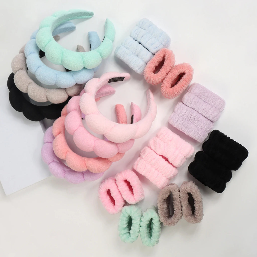 Spa Bubble Headband & Wristbands Set