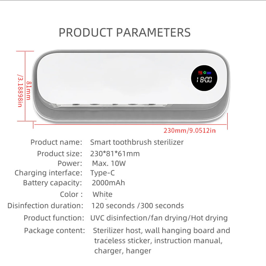 UV Toothbrush Sanitizer & Holder
