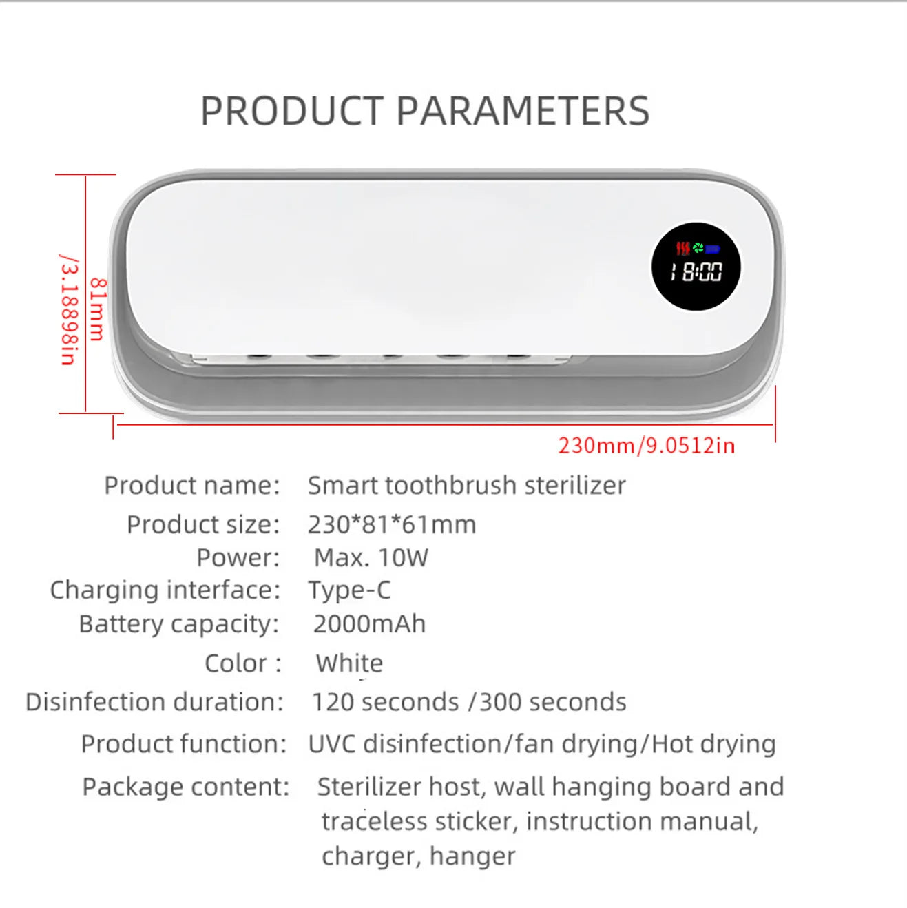 UV Toothbrush Sanitizer & Holder